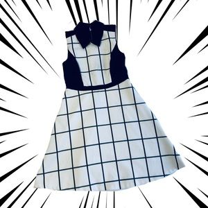 Vintage Black & White Gingham Dress♟